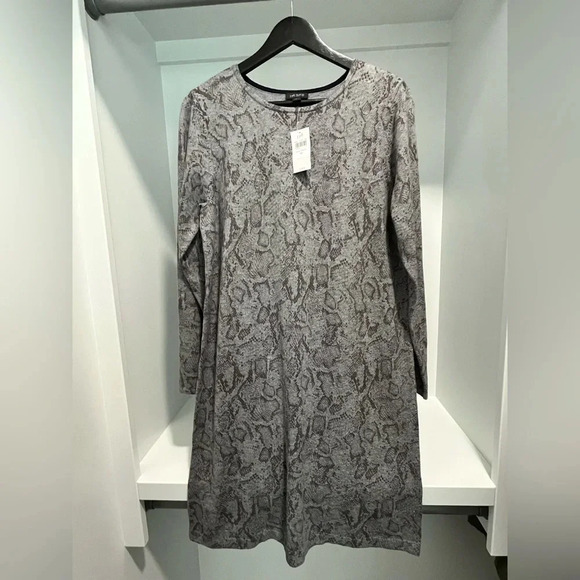 J. Jill Wearever Collection Sweater Dress Size medium Gray Snake Skin Print NWT - Picture 1 of 8